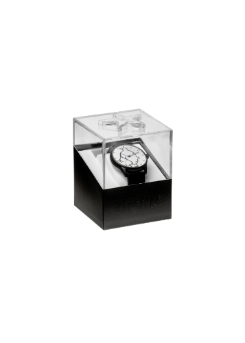 MONTRE - TINTIN - CLASSIC - « L » - CADRAN BLANC - BRACELET NOIR