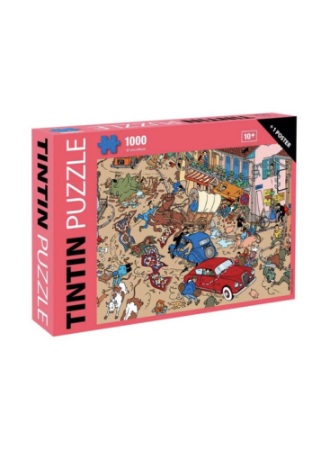 PUZZLE - TINTIN ACCIDENT SUR LA PLACE - 1000 pcs  POSTER
